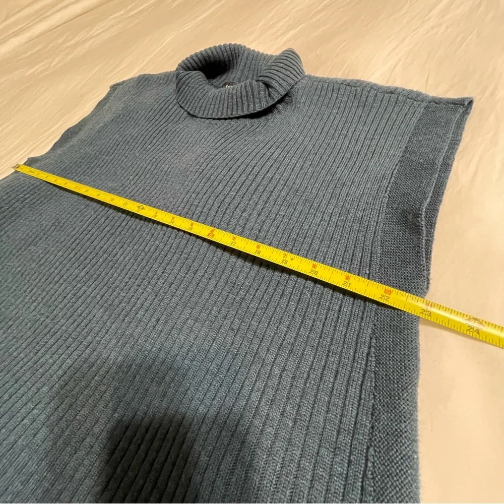 EILEEN FISHER Ribbed Turtleneck‎ Wool Tank In Alpine L - Picture 13 of 16